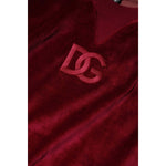 Dolce & Gabbana Red Cotton Velvet Crew Neck Pullover Sweater TSH90490-36