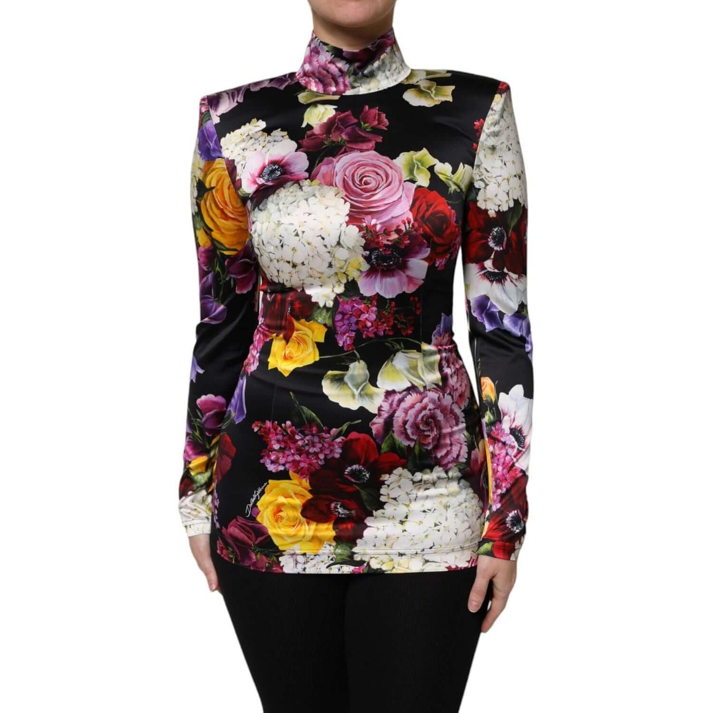 Dolce & Gabbana Multicolor Ortensies Long Sleeves Blouse Top TSH87590-40