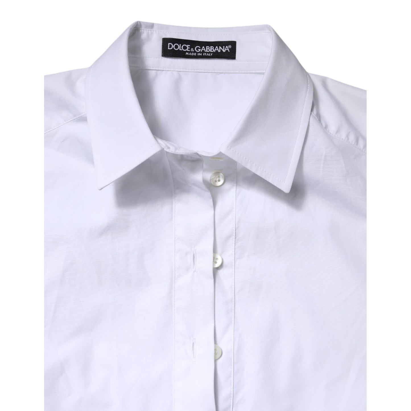Dolce & Gabbana White Cotton Short Sleeves Collared Polo Top Dolce & Gabbana