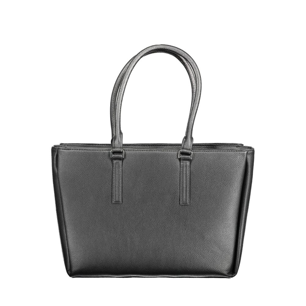 Calvin Klein Black Polyethylene Women Handbag with 2 handles and sleek design