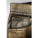 Dolce & Gabbana Gold Tattered Cotton Stretch Slim Denim Jeans PAN76482-48