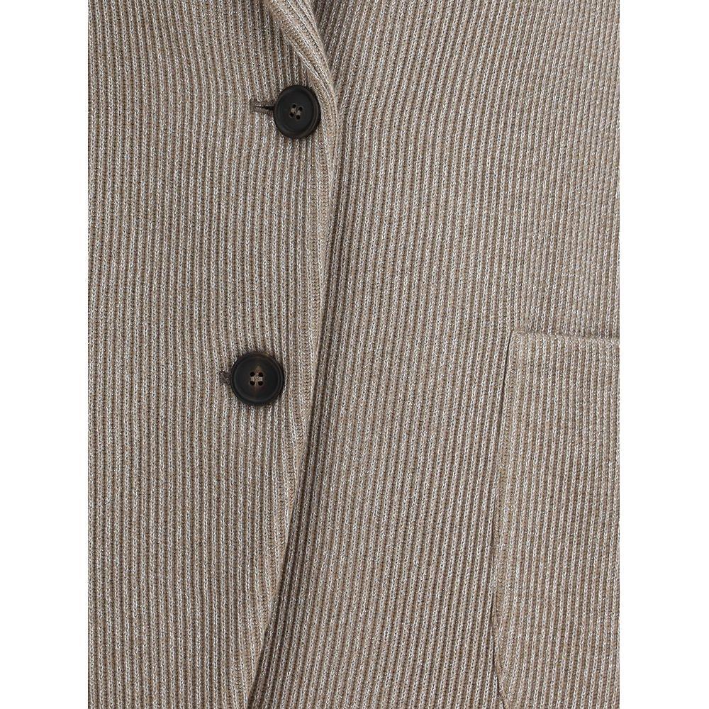 Brunello Cucinelli Ribbed deisgn lurex Jacket BR-M0AZT7511PCXB87-IT40 | M
