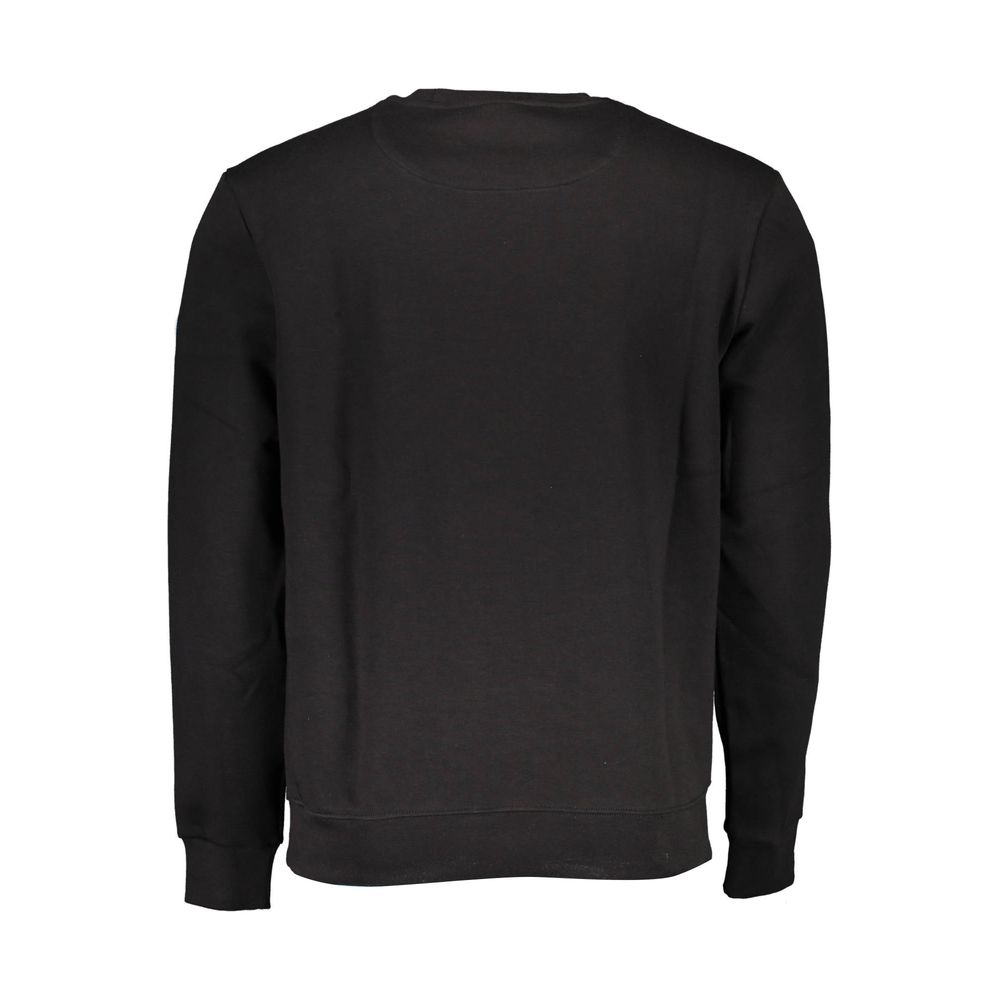 North Sails "Black Cotton Men Sweater" back view showcasing crew neck and long sleeves.