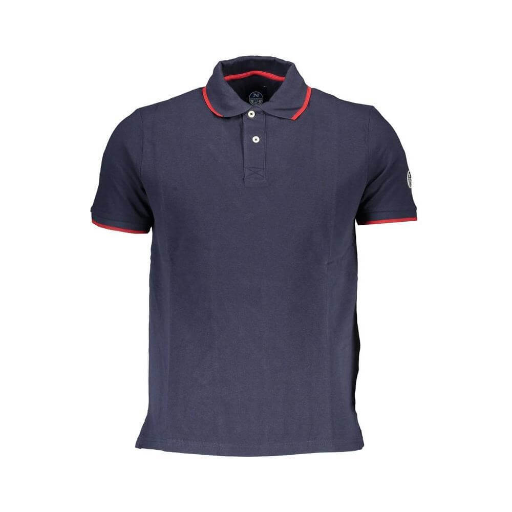 North Sails Blue Cotton Men Polo Shirt NO-38018-M