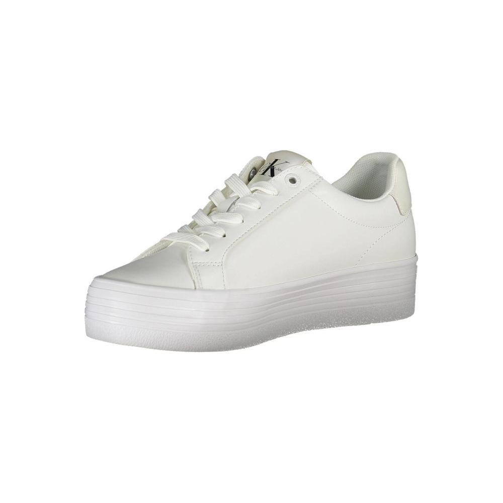 Calvin Klein Sleek White Lace-Up Sneakers with Contrast Detail CA-26173-EU41/US11