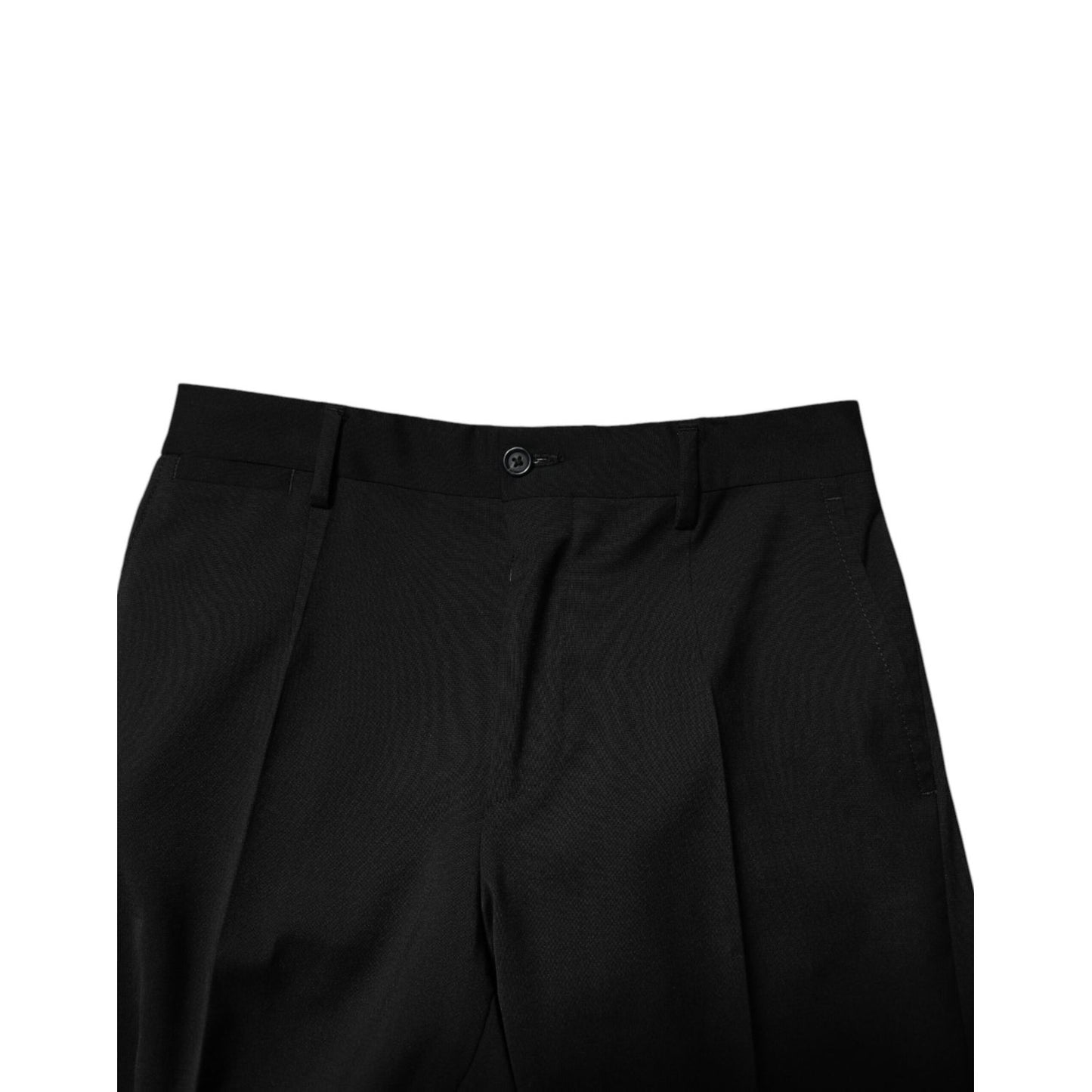 Dolce & Gabbana Black Wool Formal Men Cropped Pants Dolce & Gabbana
