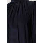 Dolce & Gabbana Blue Silk Mock Neck Long Sleeves Blouse Top TSH906731-40