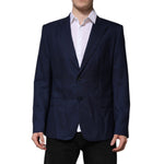 Dolce & Gabbana Blue Wool Single Breasted Suit Coat Blazer JKT41459-54