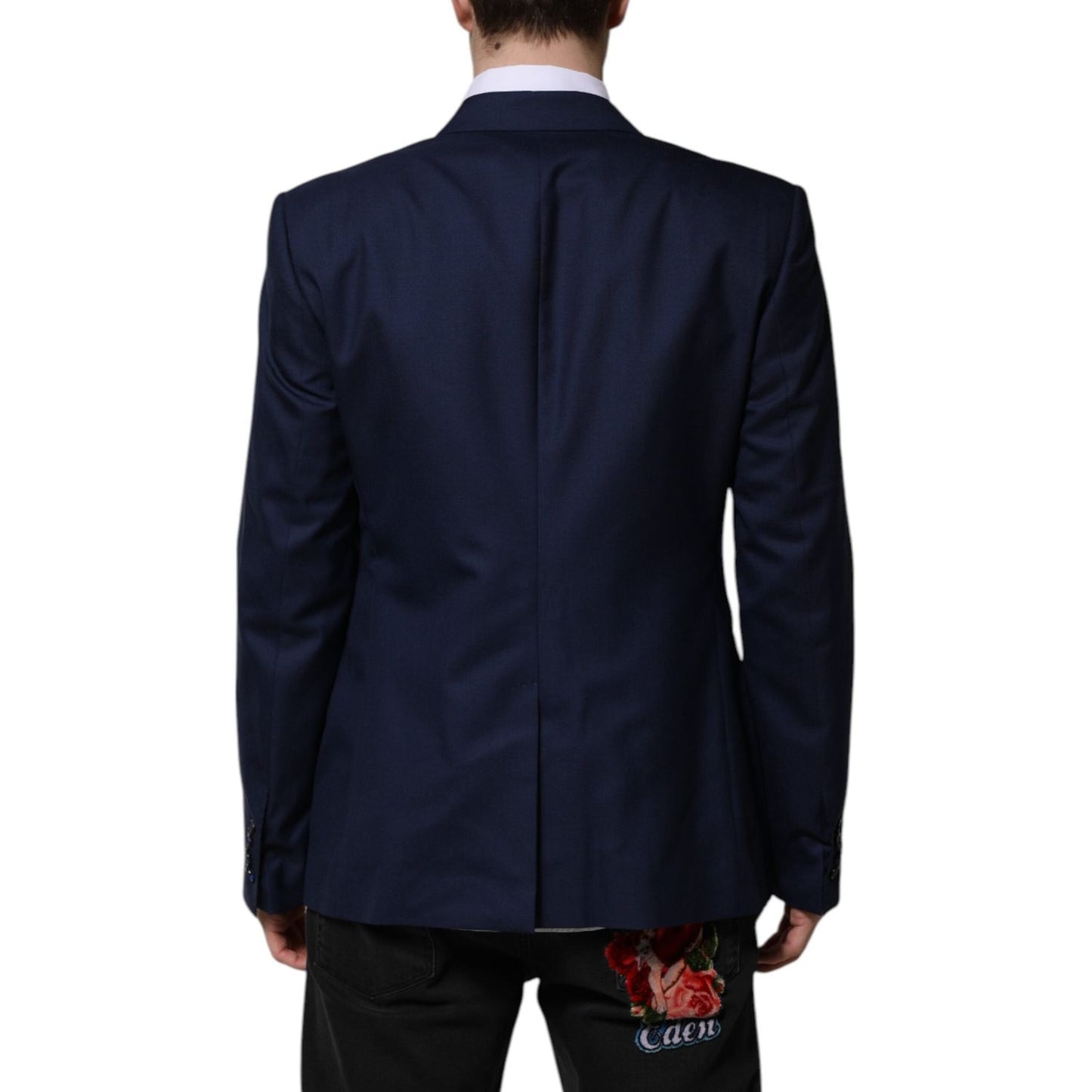 Dolce & Gabbana Blue Wool Single Breasted Suit Coat Blazer JKT41459-54