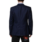 Dolce & Gabbana Blue Wool Single Breasted Suit Coat Blazer JKT41459-54