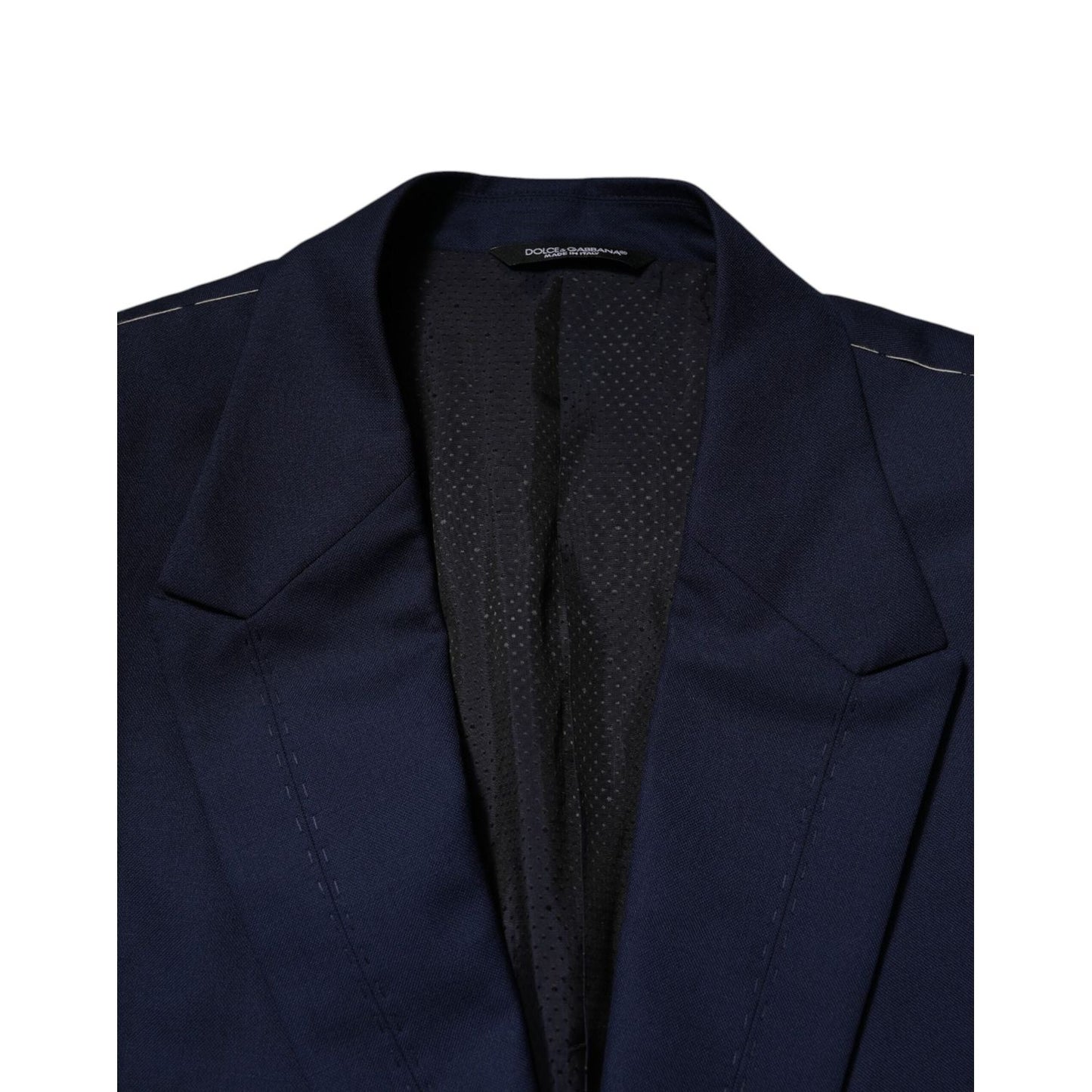 Dolce & Gabbana Blue Wool Single Breasted Suit Coat Blazer JKT41459-54