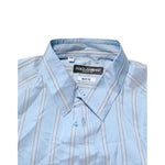 Dolce & Gabbana Blue Striped MARTINI Long Sleeves Dress Shirt TSH906768-38