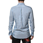Dolce & Gabbana Blue Striped MARTINI Long Sleeve Dress Shirt TSH906769-39