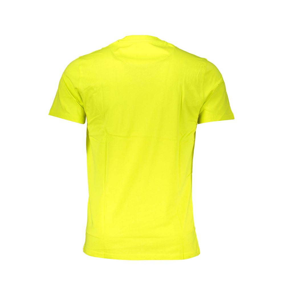 Back view of Harmont & Blaine yellow cotton T-shirt, short sleeve, narrow fit, crew neck, with embroidery logo.