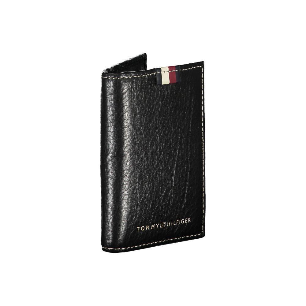 Tommy Hilfiger Black Leather Men Cardholder TO-25990