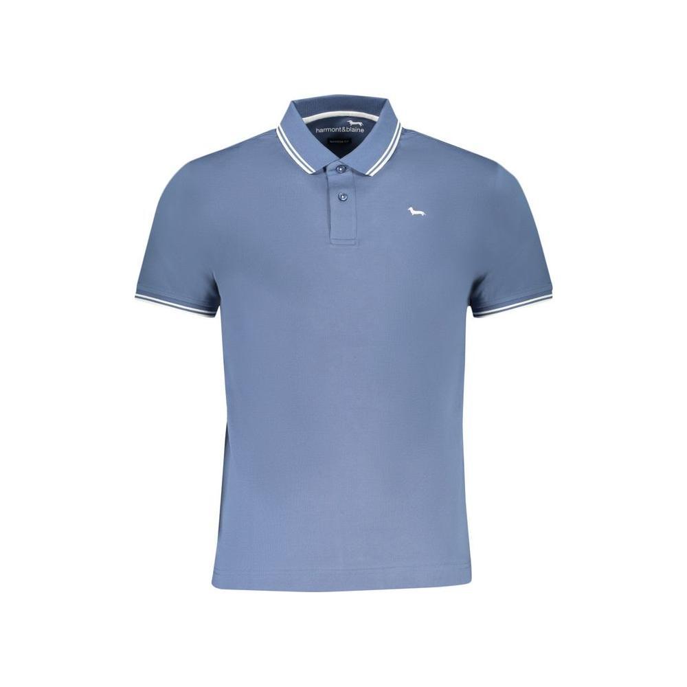 Harmont & Blaine Blue Cotton Polo Shirt HA-29113-S