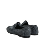 Dolce & Gabbana Blue Woven Leather Slip On Loafers Shoes MV7309-41