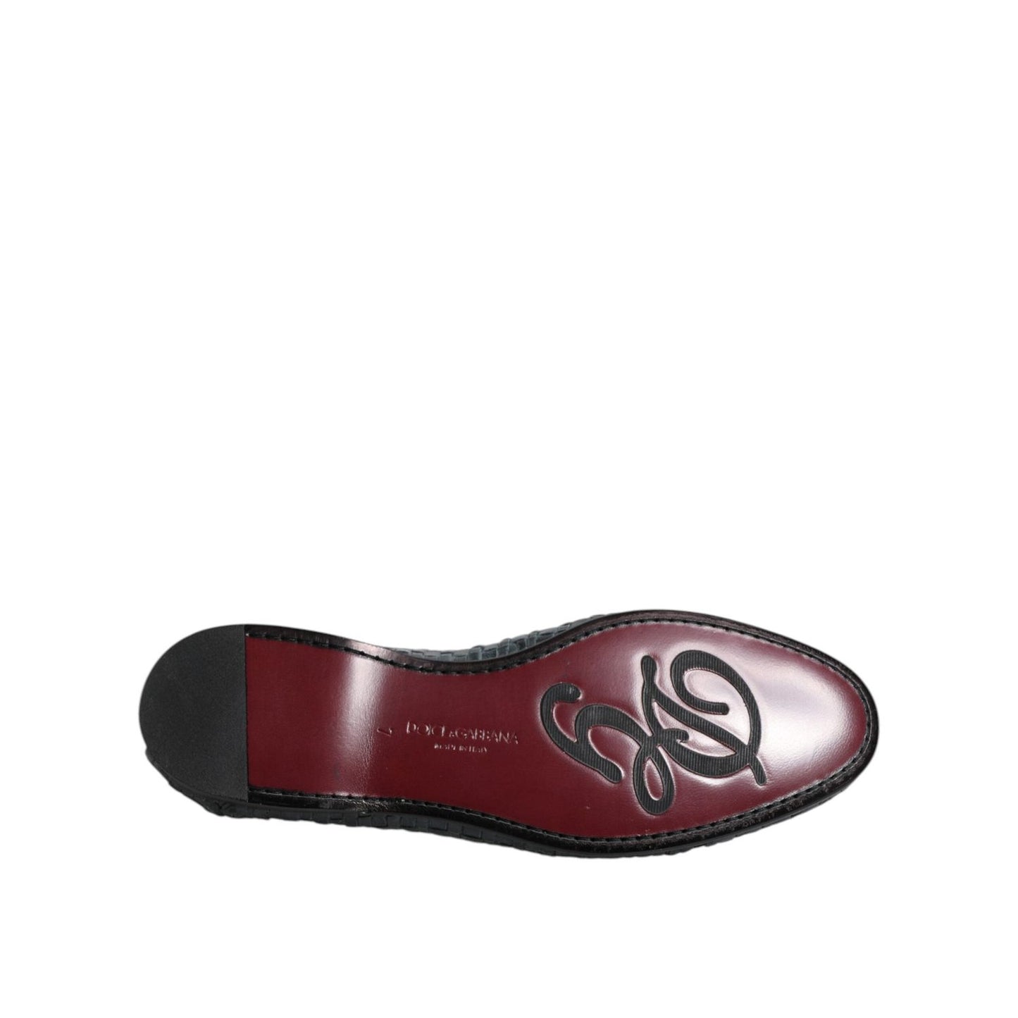 Dolce & Gabbana Blue Woven Leather Slip On Loafers Shoes MV7309-41