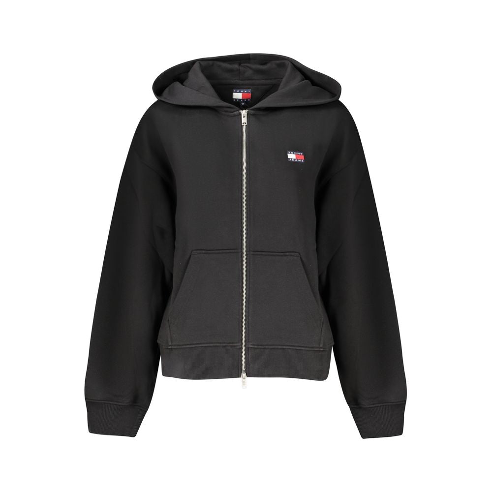 Tommy Hilfiger Black Cotton Women Hoodie TO-36234-S