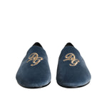 Dolce & Gabbana Blue Velvet DG Logo Loafers Formal Shoes MV7361-41
