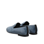 Dolce & Gabbana Blue Velvet DG Logo Loafers Formal Shoes MV7361-41