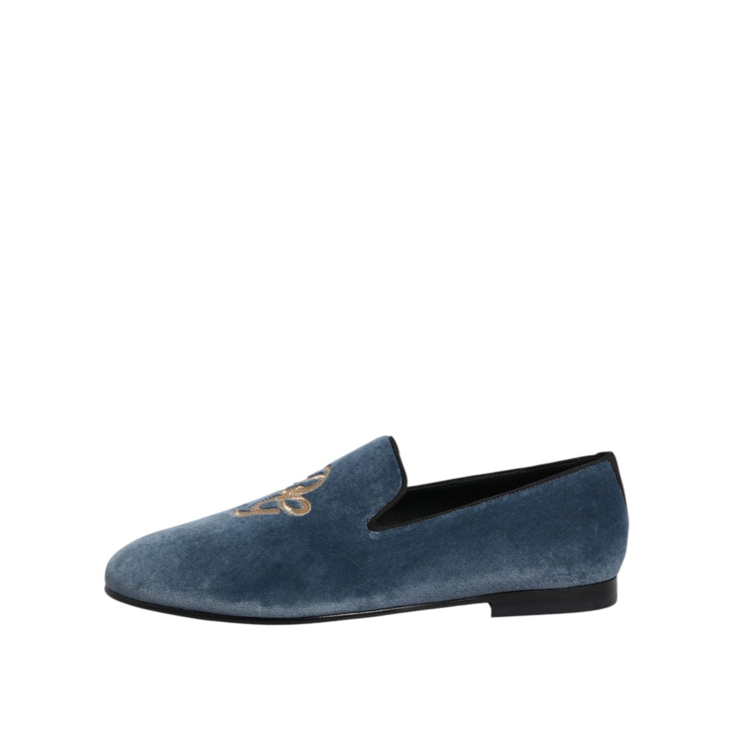 Dolce & Gabbana Blue Velvet DG Logo Loafers Formal Shoes MV7361-41