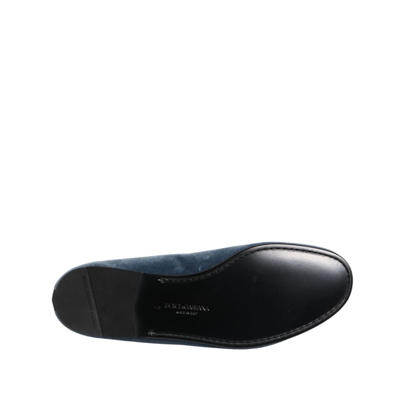Dolce & Gabbana Blue Velvet DG Logo Loafers Formal Shoes MV7361-41