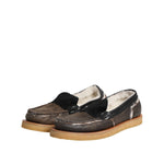 Dolce & Gabbana Brown White Calfskin Leather Loafers Shoes MV7323-42