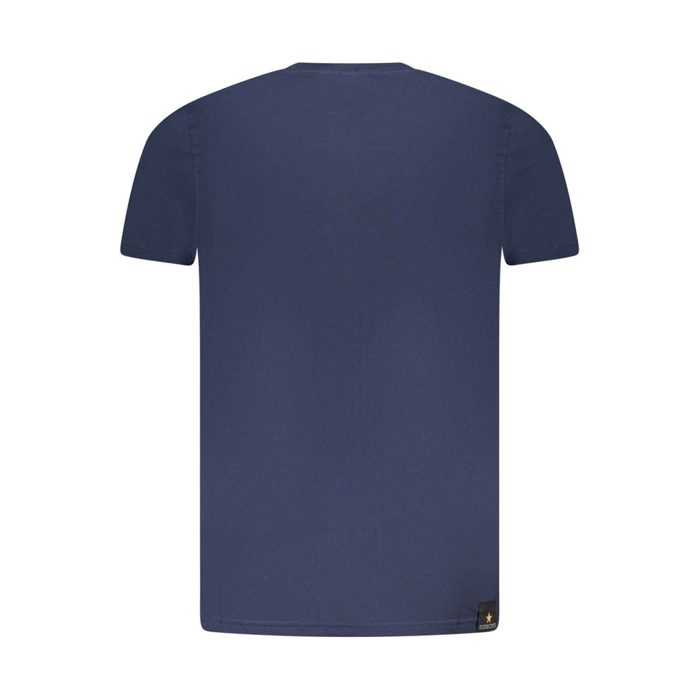 Accademia Militare Blue Cotton T-Shirt, short sleeve, crew neck with logo print.