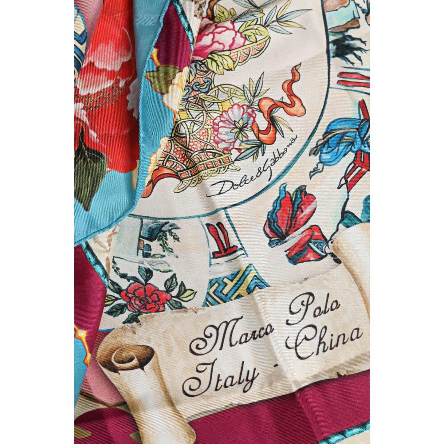 Dolce & Gabbana Multicolor Floral Print Square Foulard Scarf MS7373