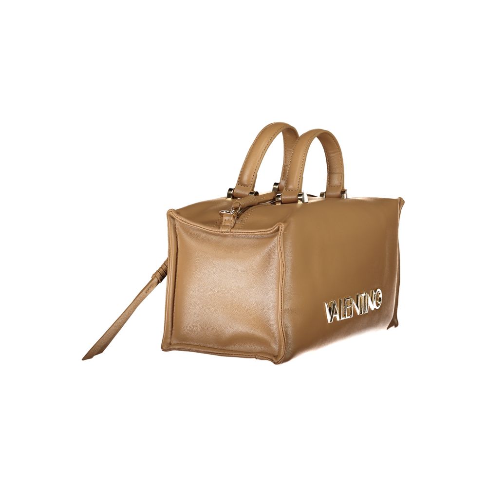 Mario Valentino Beige Polyethylene Handbag with handles, adjustable strap, and logo