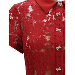 Self-Portrait Lace midi Dress SE-PF25006MBBUBURGUNDY-6
