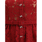 Self-Portrait Lace midi Dress SE-PF25006MBBUBURGUNDY-6