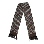 Dolce & Gabbana Brown Skulls Print Fringes Foulard Scarf MS7528
