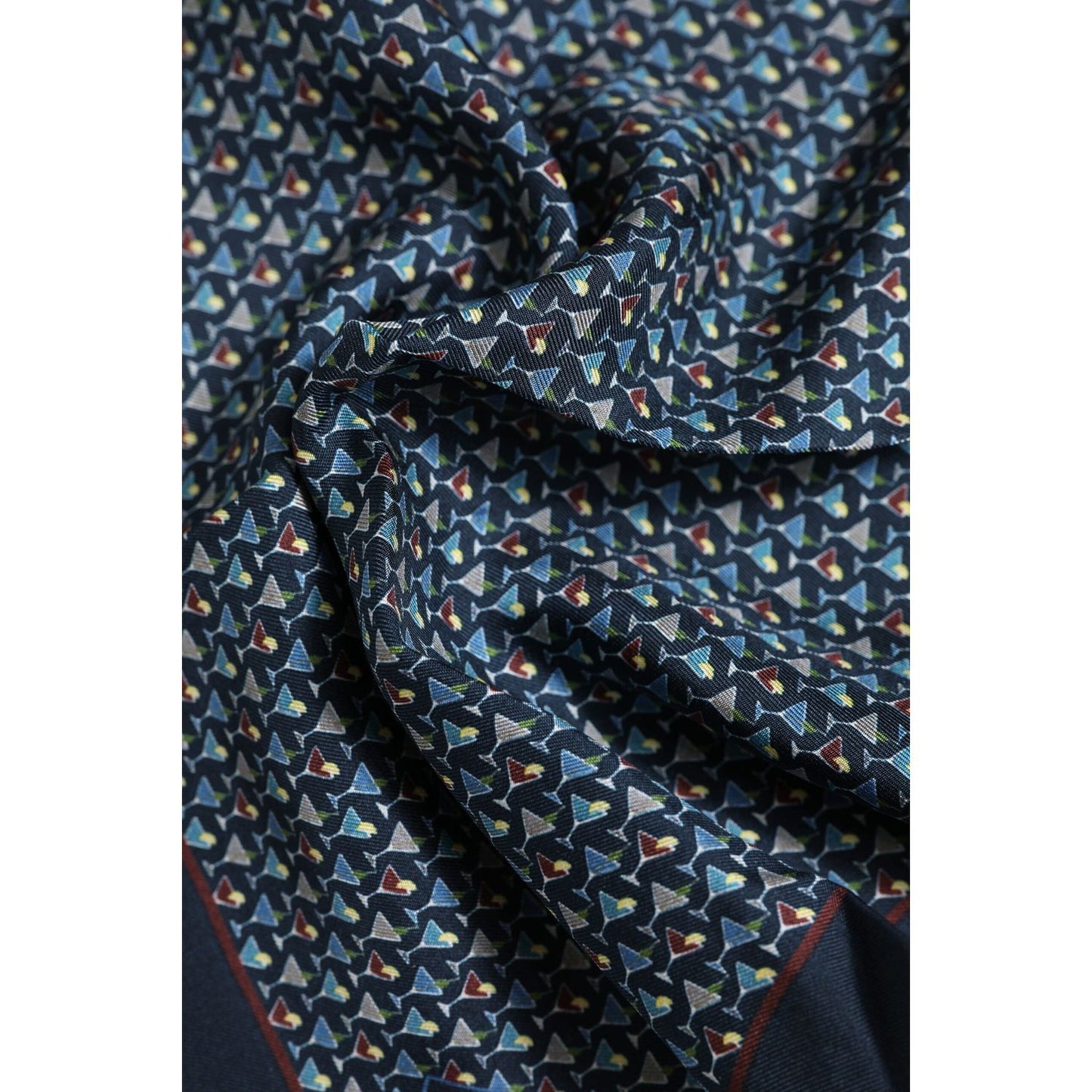 Dolce & Gabbana Blue Cocktail Silk Square Foulard Scarf MS7543