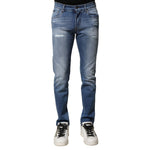 Dolce & Gabbana Blue Washed Cotton Skinny Men Denim Jeans PAN74930-44