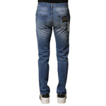 Dolce & Gabbana Blue Washed Cotton Skinny Men Denim Jeans PAN74930-44