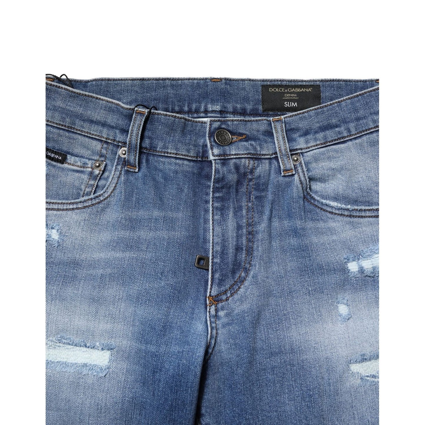 Dolce & Gabbana Blue Washed Cotton Skinny Men Denim Jeans PAN74930-44