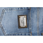 Dolce & Gabbana Blue Washed Cotton Skinny Men Denim Jeans PAN74930-44