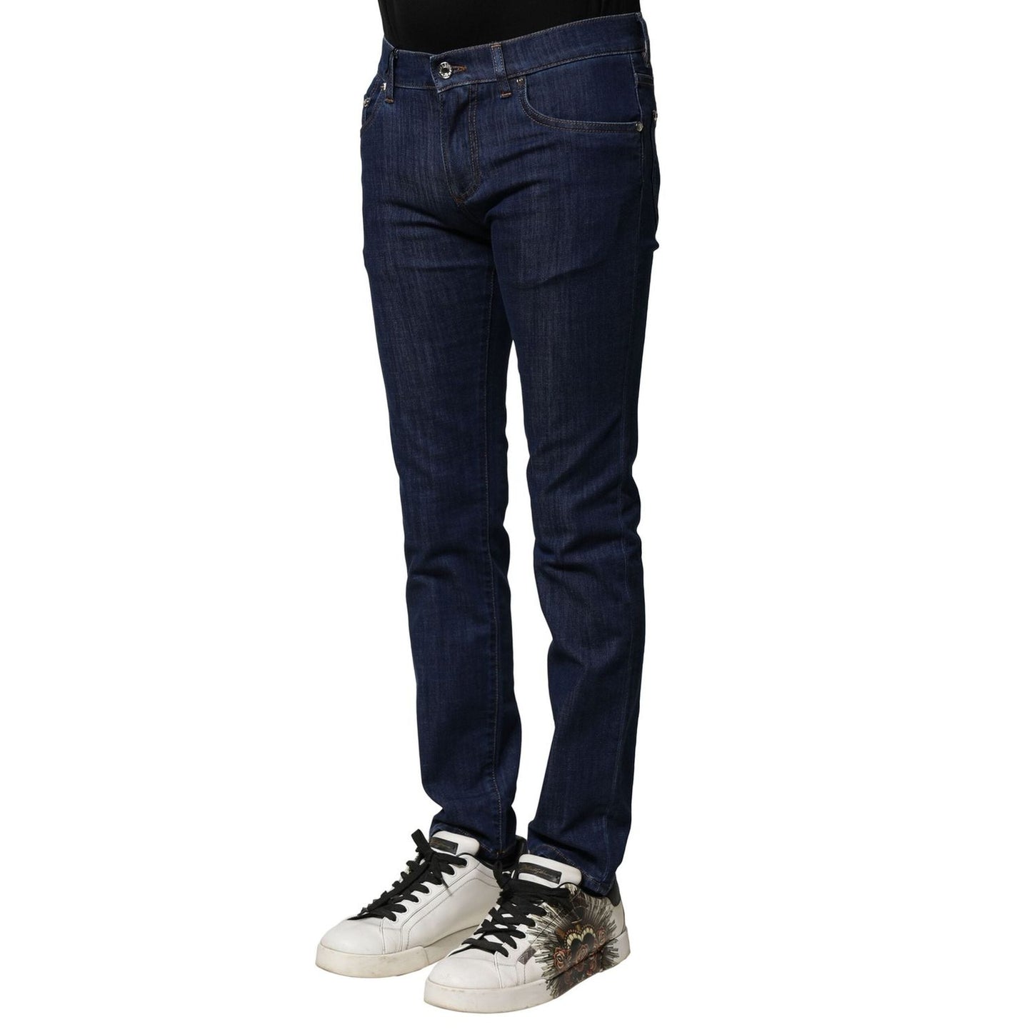 Dolce & Gabbana Blue Cotton Stretch Skinny Men Denim Jeans PAN75924-46