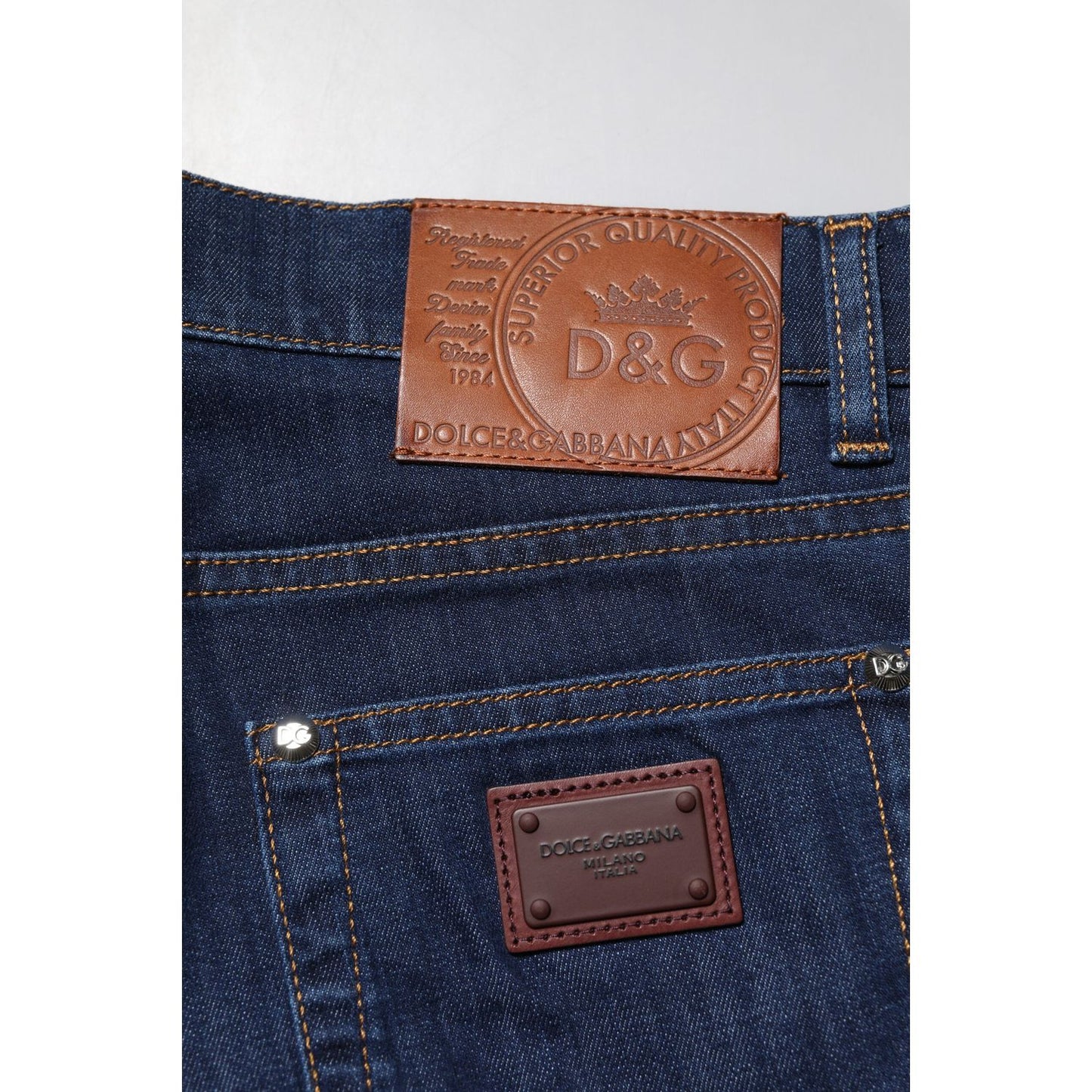 Dolce & Gabbana Blue Cotton Stretch Skinny Men Denim Jeans PAN75924-46