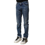 Dolce & Gabbana Blue Cotton Stretch Slim Fit Men Denim Jeans PAN75939-44