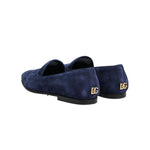 Dolce & Gabbana Blue Velvet DG Logo Loafers Formal Shoes MV7472-44