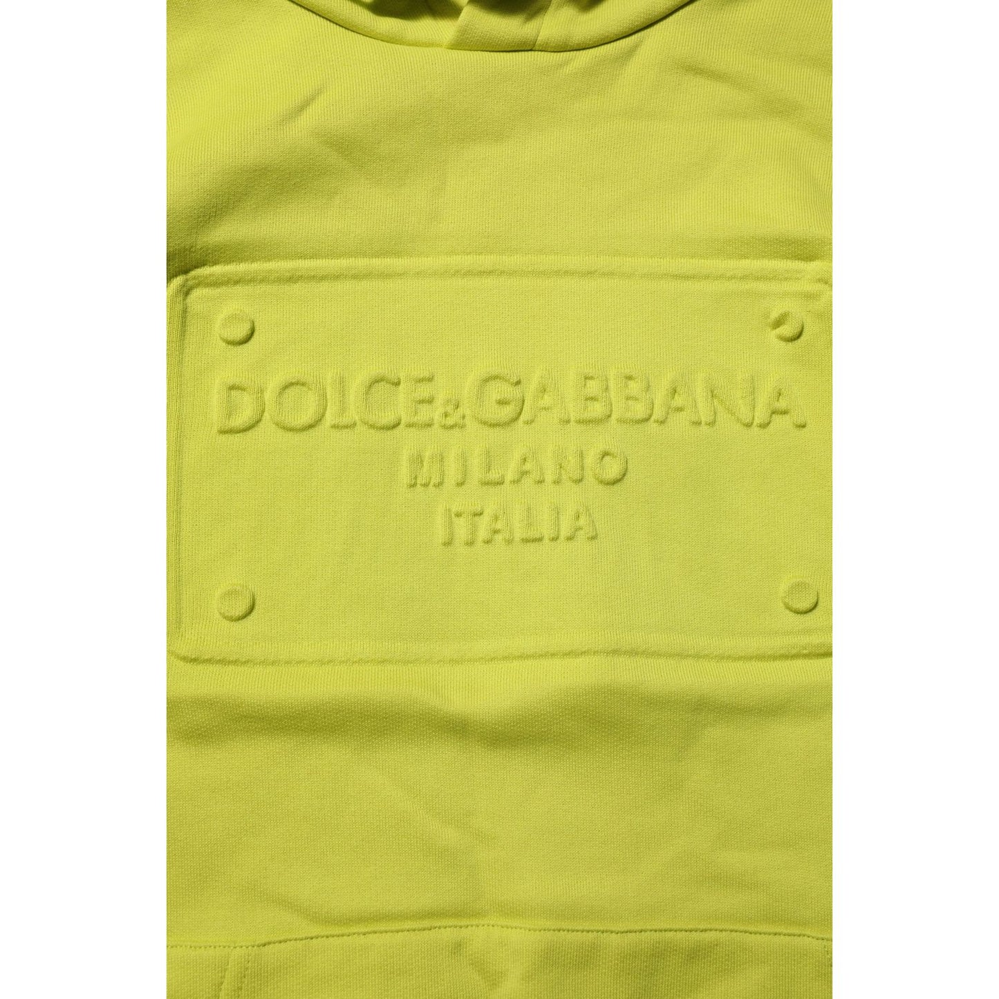 Dolce & Gabbana Green Cotton Hooded Logo Sweatshirt Sweater THS90369-44