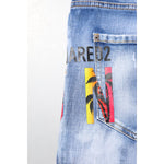 Dsquared² Blue Washed Cotton Mid Waist Skinny Denim Jeans PAN74481-38