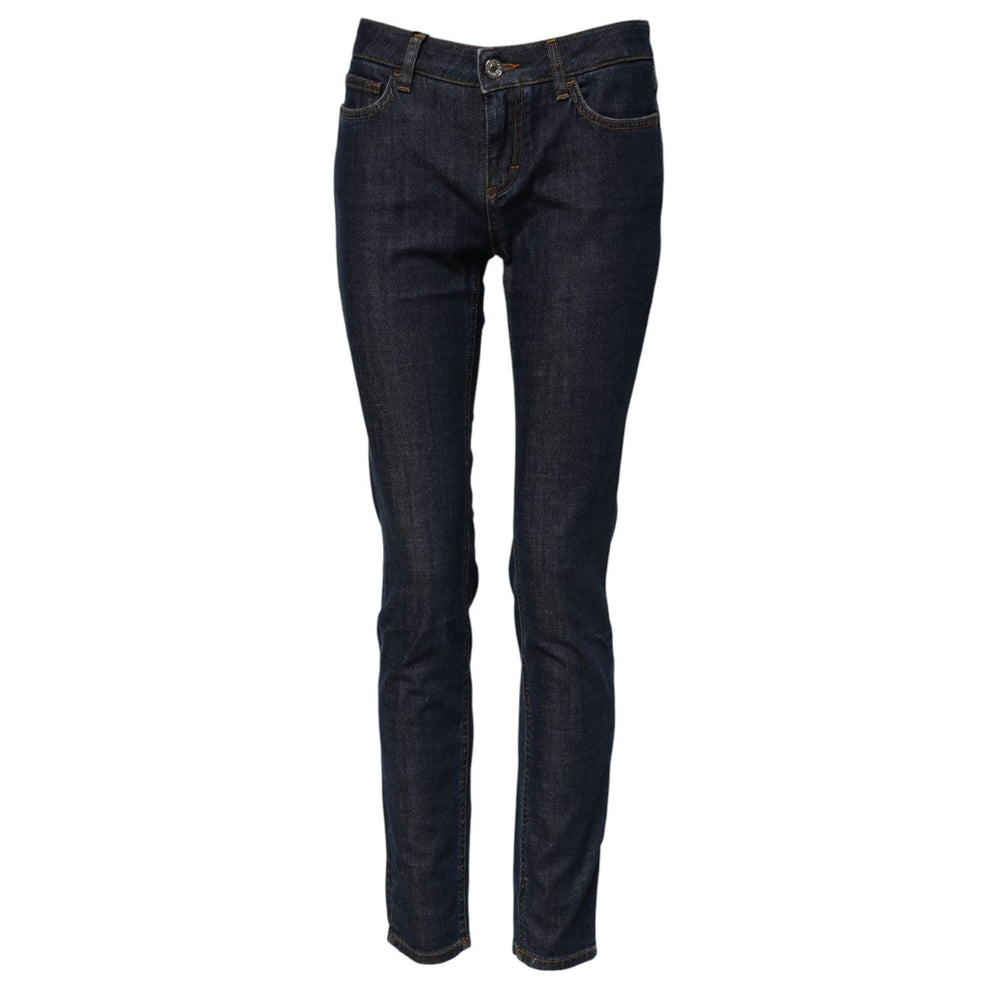 Dolce & Gabbana Blue Skinny Cotton Mid Waisted Denim Jeans PAN75091-40