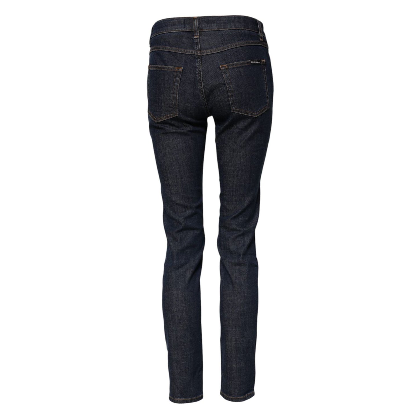 Dolce & Gabbana Blue Skinny Cotton Mid Waisted Denim Jeans PAN75091-40