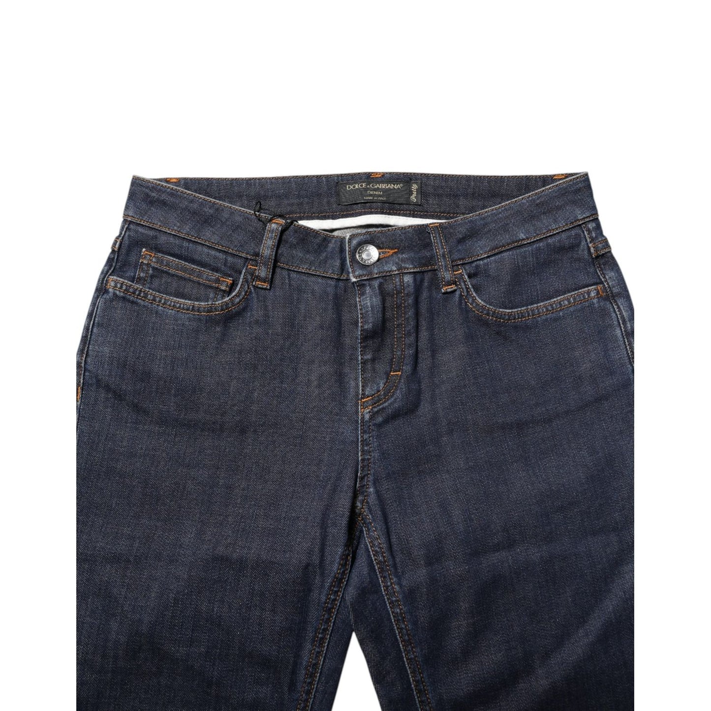 Dolce & Gabbana Blue Skinny Cotton Mid Waisted Denim Jeans PAN75091-40
