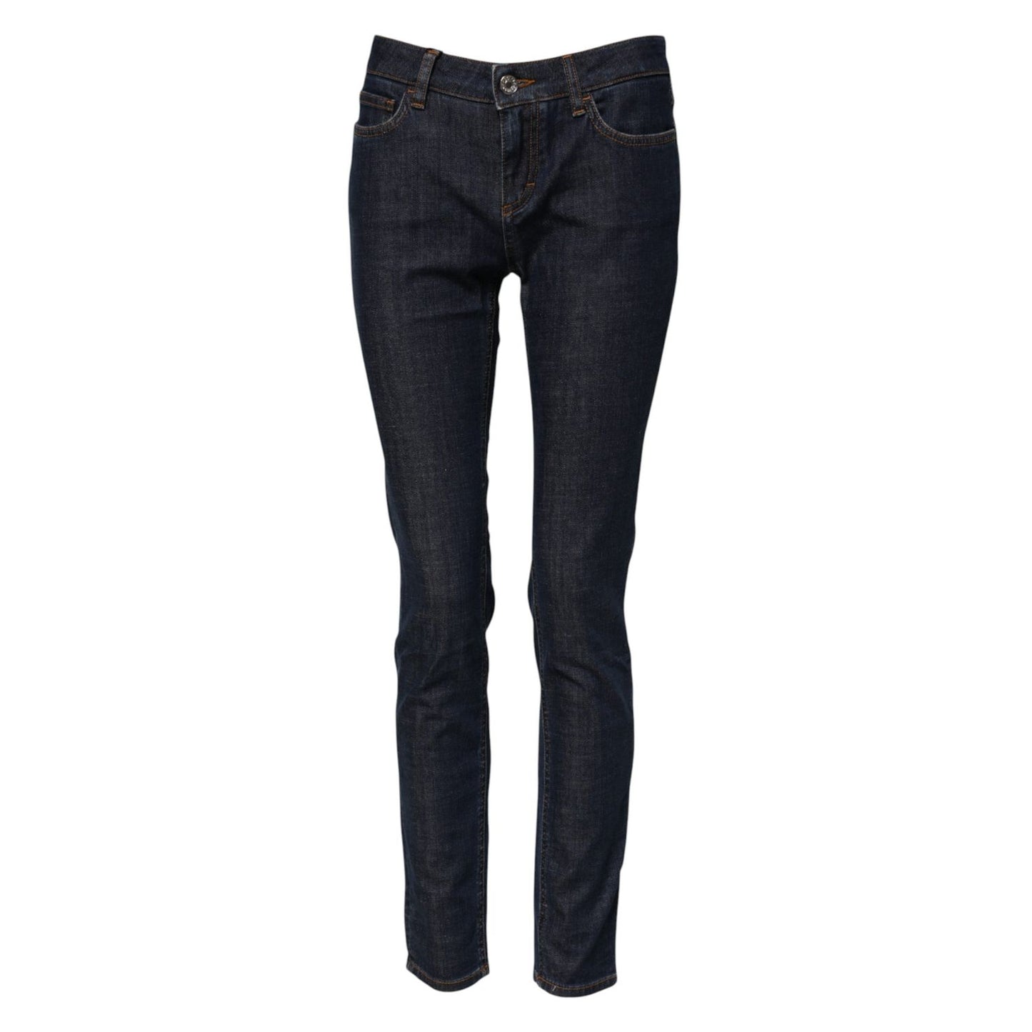 Dolce & Gabbana Blue Skinny Cotton Mid Waisted Denim Jeans PAN75091-40