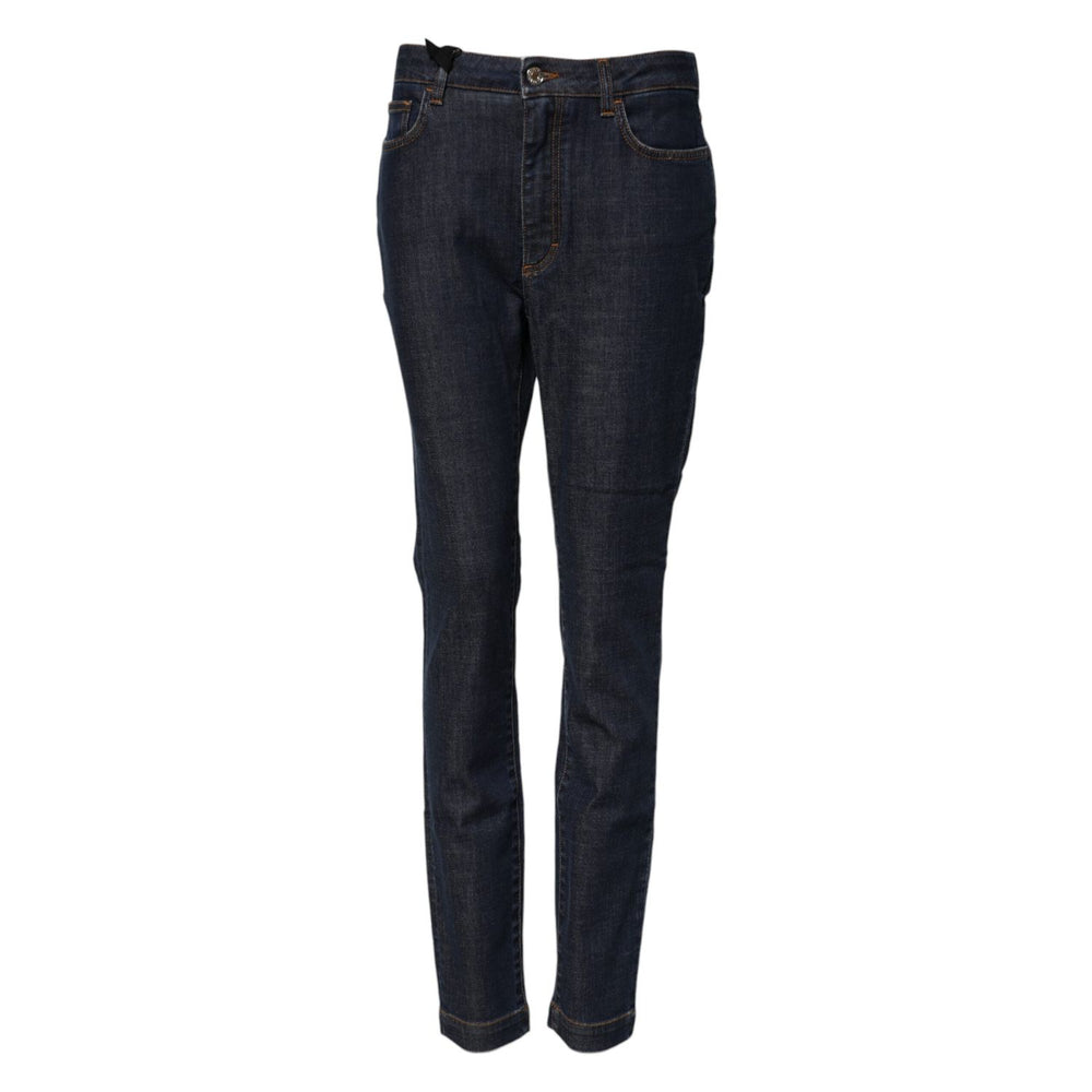 Dolce & Gabbana Blue Queen Patch AUDREY Mid Waist Denim Jeans PAN75110-42